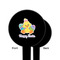 Happy Easter Black Plastic 6" Food Pick - Round - Single Sided - Front & Back