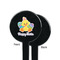 Happy Easter Black Plastic 7" Stir Stick - Single Sided - Round - Front & Back