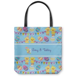 Happy Easter Canvas Tote Bag - Large - 18"x18" (Personalized)