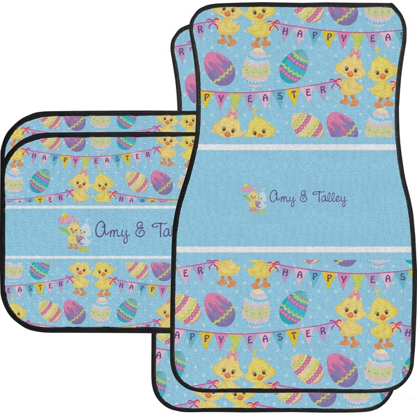 Custom Happy Easter Car Floor Mats Set - 2 Front & 2 Back (Personalized)