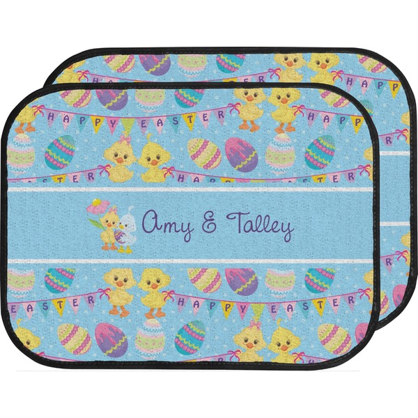 Custom Happy Easter Car Floor Mats (Back Seat) (Personalized)