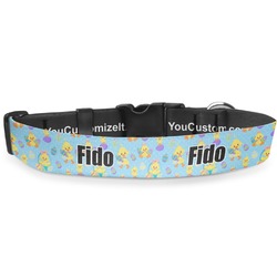 Happy Easter Deluxe Dog Collar - Large (13" to 21") (Personalized)