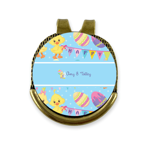 Custom Happy Easter Golf Ball Marker - Hat Clip - Gold