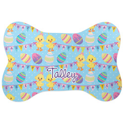 Happy Easter Bone Shaped Dog Food Mat (Large) (Personalized)