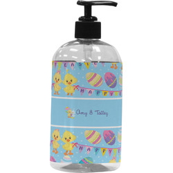 Happy Easter Plastic Soap / Lotion Dispenser (16 oz - Large - Black) (Personalized)
