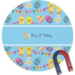 Happy Easter Round Fridge Magnet (Personalized)