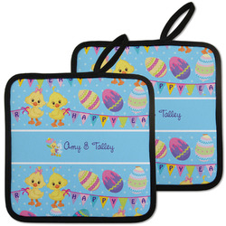 Happy Easter Pot Holders - Set of 2 w/ Multiple Names
