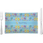 Happy Easter Rectangular Glass Lunch / Dinner Plate - Single or Set (Personalized)