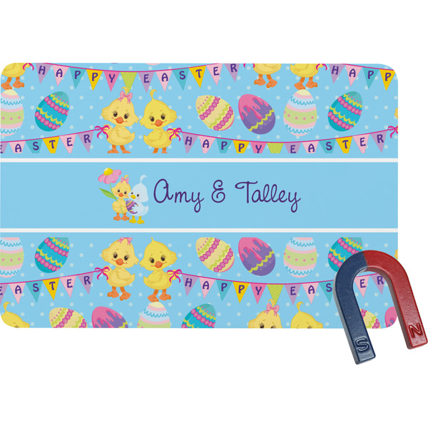 Custom Happy Easter Rectangular Fridge Magnet (Personalized)