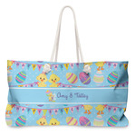 Happy Easter Large Tote Bag with Rope Handles (Personalized)