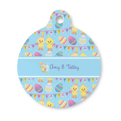 Happy Easter Round Pet ID Tag - Small (Personalized)