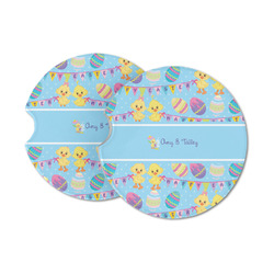 Happy Easter Sandstone Car Coasters - Set of 2 (Personalized)