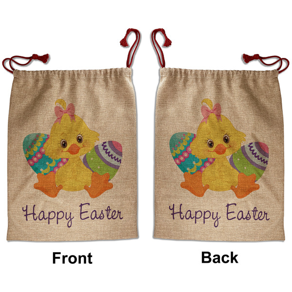 Custom Happy Easter Santa Sack - Front & Back (Personalized)