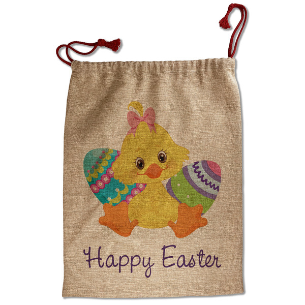 Custom Happy Easter Santa Sack - Front (Personalized)