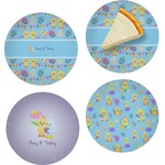 Happy Easter Set of 4 Glass Appetizer / Dessert Plate 8" (Personalized)