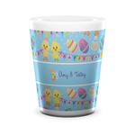 Happy Easter Ceramic Shot Glass - 1.5 oz - White - Single (Personalized)