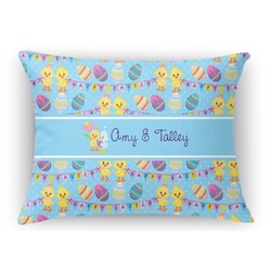 Happy Easter Rectangular Throw Pillow Case - 12"x18" (Personalized)