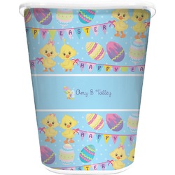 Happy Easter Waste Basket - Double Sided (White) (Personalized)