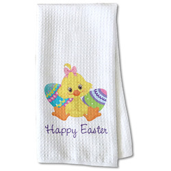 Happy Easter Kitchen Towel - Waffle Weave - Partial Print (Personalized)