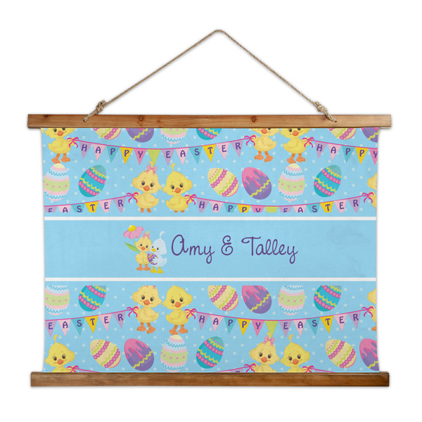 Custom Happy Easter Wall Hanging Tapestry - Wide (Personalized)