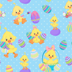 Happy Easter Wallpaper & Surface Covering (Water Activated 24"x 24" Sample)