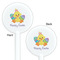 Happy Easter White Plastic 5.5" Stir Stick - Double Sided - Round - Front & Back