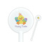 Happy Easter White Plastic 5.5" Stir Stick - Round - Closeup