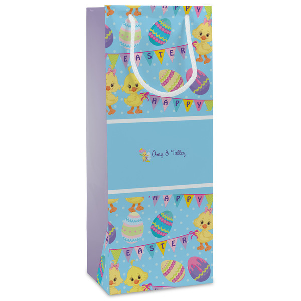 Custom Happy Easter Wine Gift Bags - Gloss (Personalized)