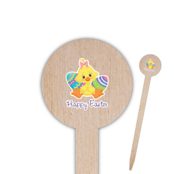 Happy Easter 6" Round Wooden Food Picks - Single Sided (Personalized)