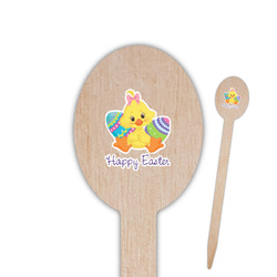 Happy Easter Oval Wooden Food Picks - Double Sided (Personalized)