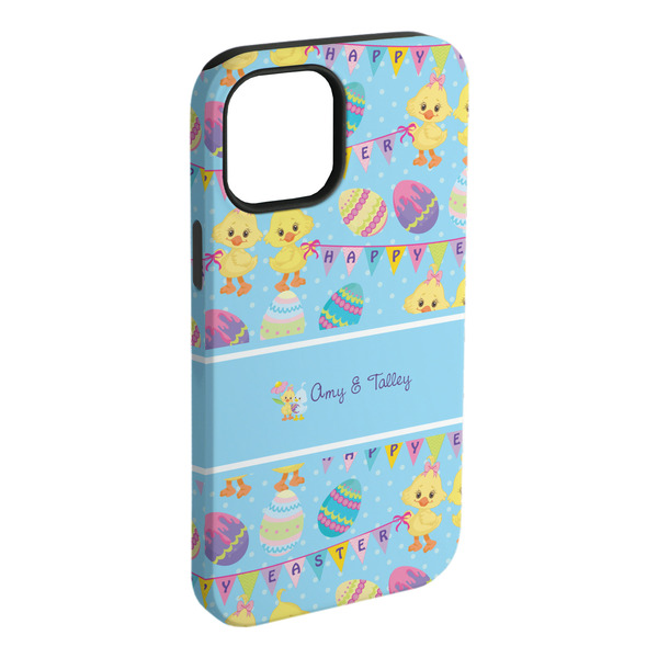 Custom Happy Easter iPhone Case - Rubber Lined - iPhone 15 Plus (Personalized)