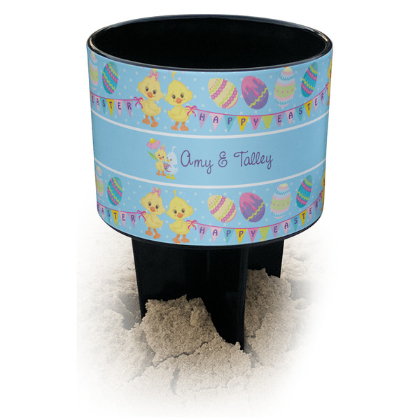 Custom Happy Easter Black Beach Spiker Drink Holder (Personalized)