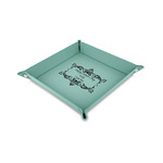 Mother's Day Faux Leather Dice Tray - 6" x 6" - Teal