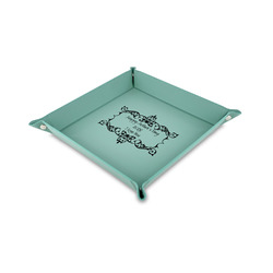 Mother's Day 6" x 6" Teal Faux Leather Valet Tray