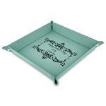 Mother's Day Faux Leather Dice Tray - 9" x 9"  - Teal