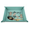 Mother's Day 9" x 9" Teal Leatherette Snap Up Tray - STYLED