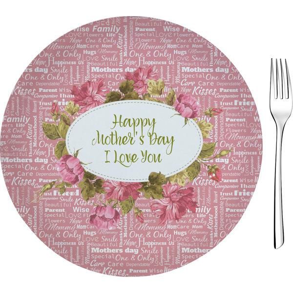 Custom Mother's Day Glass Appetizer / Dessert Plate 8"