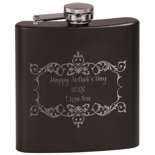 Custom Mother's Day Black Flask Set