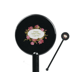 Mother's Day 5.5" Round Plastic Stir Sticks - Black - Double Sided