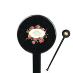 Mother's Day 7" Round Plastic Stir Sticks - Black - Single Sided