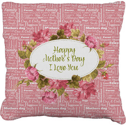 Mother's Day Faux-Linen Throw Pillow 18"