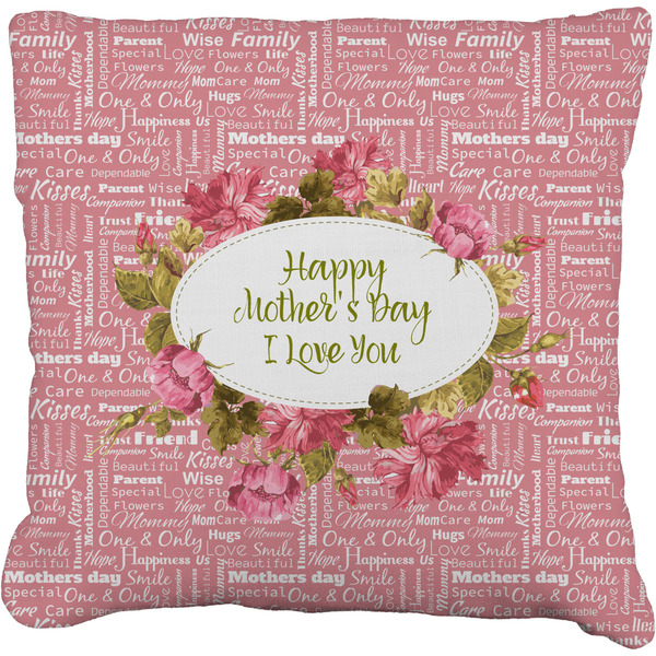 Custom Mother's Day Faux-Linen Throw Pillow 20"