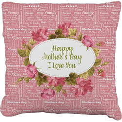 Mother's Day Faux-Linen Throw Pillow