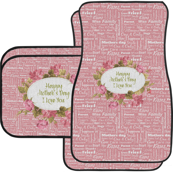 Custom Mother's Day Car Floor Mats Set - 2 Front & 2 Back