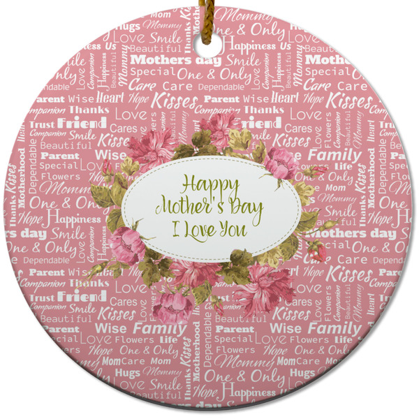 Custom Mother's Day Round Ceramic Ornament