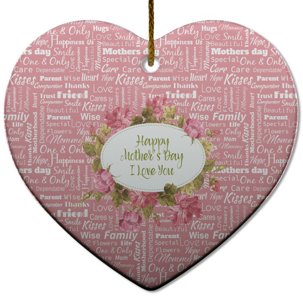 Custom Mother's Day Heart Ceramic Ornament