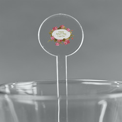 Mother's Day 7" Round Plastic Stir Sticks - Clear