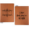 Mother's Day Cognac Leatherette Portfolios with Notepad - Large - Double Sided - Apvl