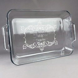 Mother's Day Glass Baking Dish with Truefit Lid - 13in x 9in