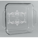 Mother's Day Glass Cake Dish with Truefit Lid - 8in x 8in